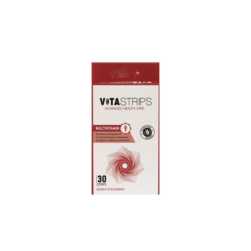 Vitastrips Multivitamin Συμπλήρωμα Διατροφής για την Καλή Λειτουργία του Οργανισμού, 30τμχ - 